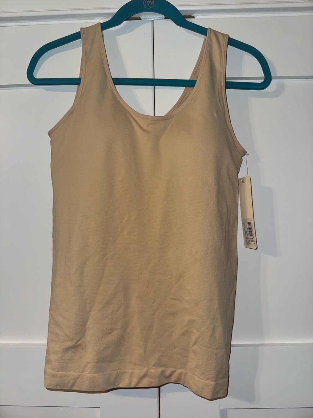 Yelete Sleeveless Scoop Tank Top - Beige